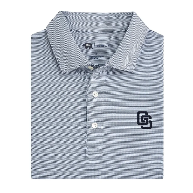 Georgia Southern Linked GS Hairline Stripe Performance Polo - True Navy