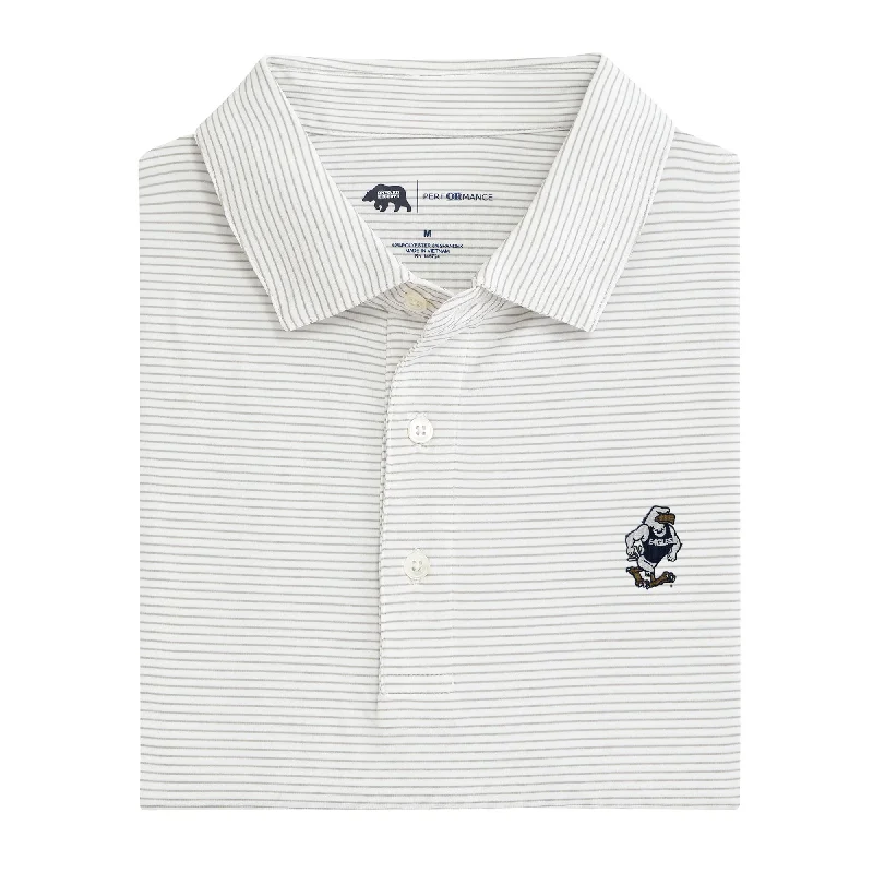 Georgia Southern Strutting Eagle Birdie Stripe Performance Polo - Mirage Grey