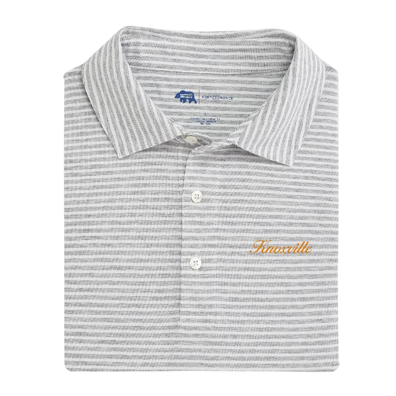 Knoxville Town Script Row Stripe Icon Polo - Heather Grey