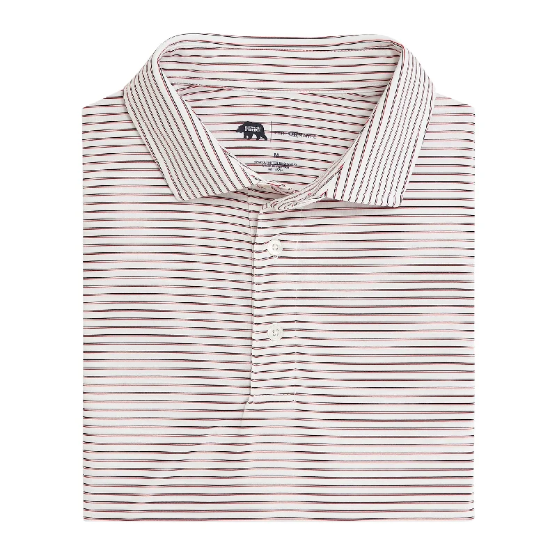 Scout Stripe Performace Polo - Red