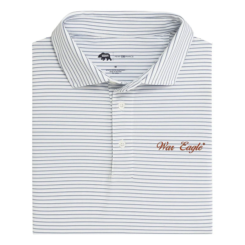 War Eagle Vintage Script Scout Stripe Performance Polo