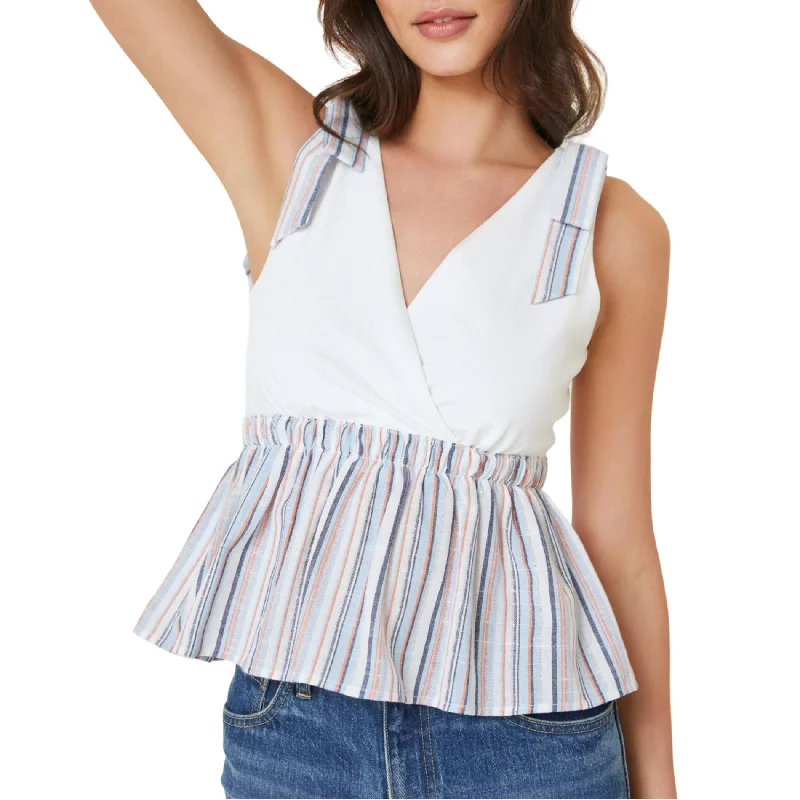 Anthropologie Dolan V-Neck Peplum Bow Tie Tank