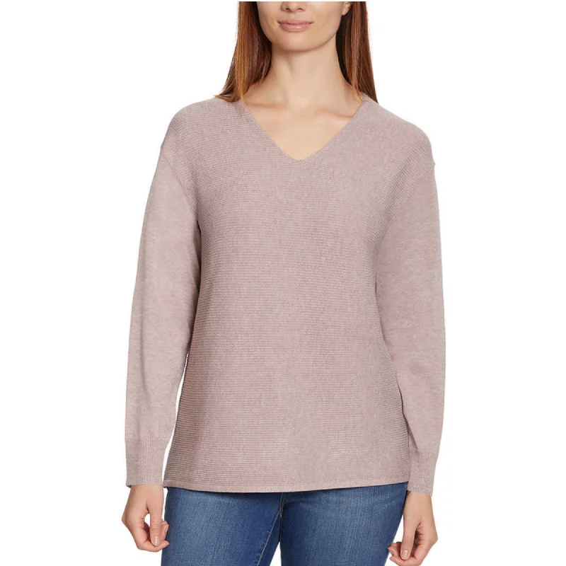 Ella Moss Women's Soft Ribbed Knit V-Neck Sweater