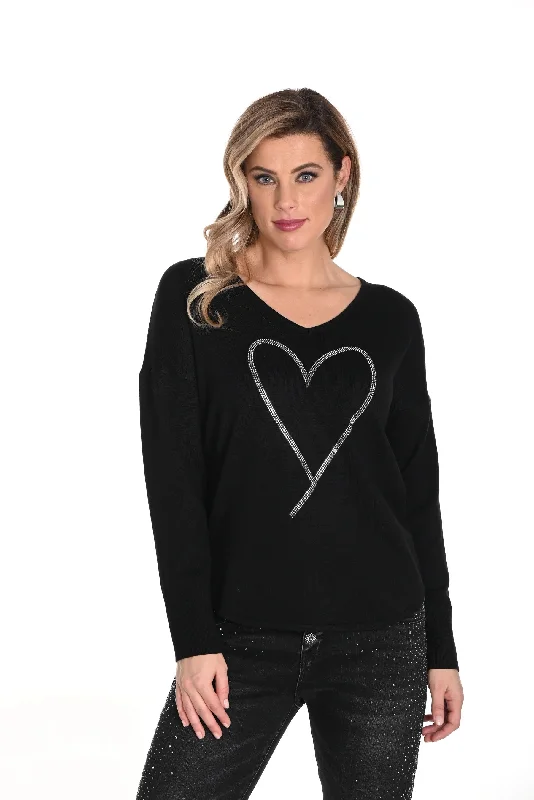 F.L 243491U V-Neck Heart Sweater